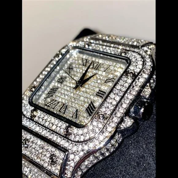 Mens Custom Fully Ice out Sport Iced Cz VVS Quality Stainless Steel Fully Bling